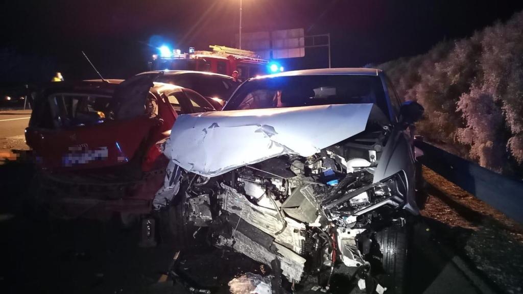 Estado en el que quedó el Audi Q3 de la enfermera Patricia López tras ser embestido por el Peugeot 207.