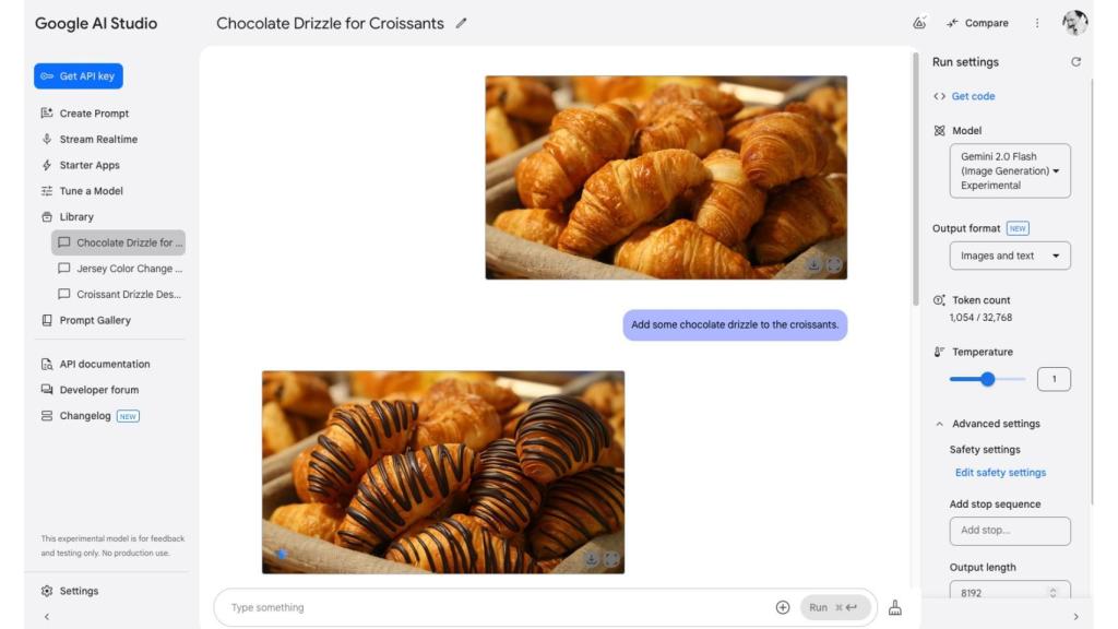 Interfaz de Google AI Studio