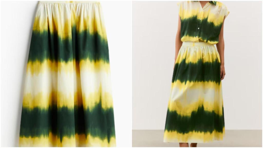 Falda circular de algodón tye-dye de H&M. Ref: 1258791002