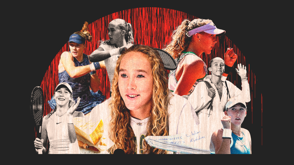 Mirra Andreeva, en un fotomontaje