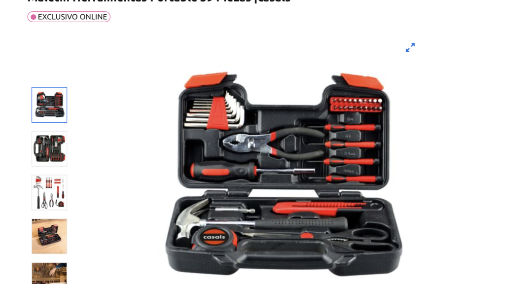 Maletín herramientas portable 39 piezas.