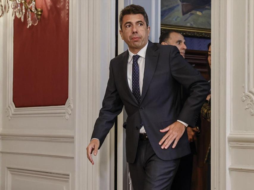 Carlos Mazón, a su entrada a la declaración institucional. Rober Solsona / Europa Press