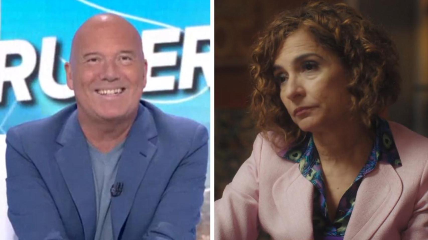 Alfonso Arús y María Jesús Montero, en un fotomontaje realizado por BLUPER.