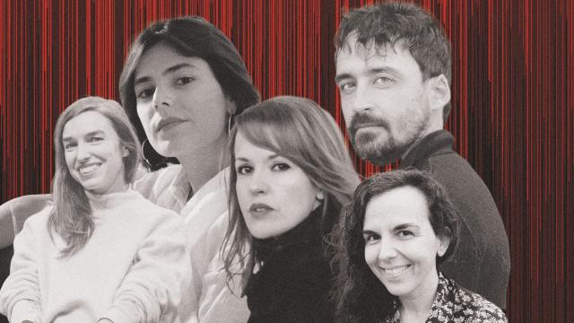 De izquierda a derecha: Violeta Gil, Carla Nyman, Vanessa Montfort, Silvia Nanclares y Daniel Remón. Diseño: Ruén Vique