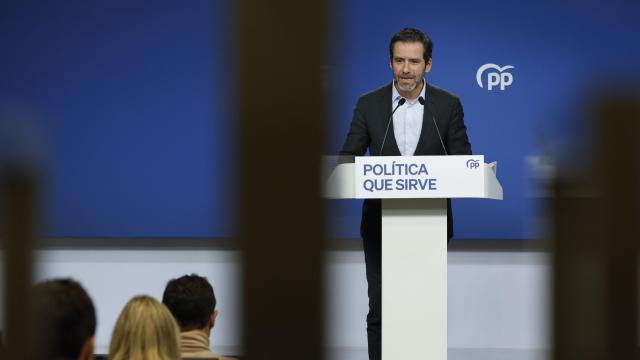 Borja Sémper, portavoz del Comité de Dirección del PP, este lunes en rueda de prensa.