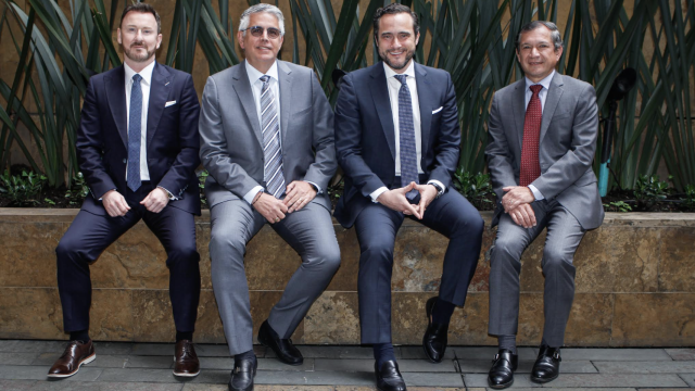 De izquierda a derecha: Graham McNeill, Carlos Sosa, José Manuel Albaladejo y Bernardo Gamboa.