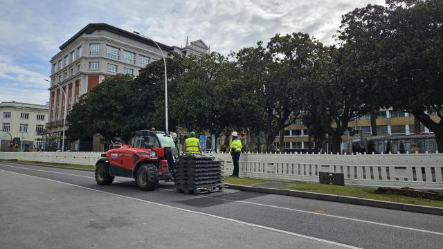 La mediana ajardinada de los Cantones de A Coruña.