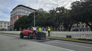 La mediana ajardinada de los Cantones de A Coruña.