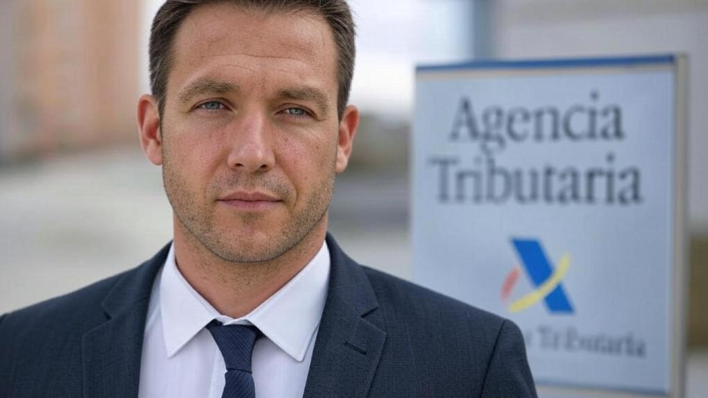 Imagen de un hombre en la Agencia Tributaria.