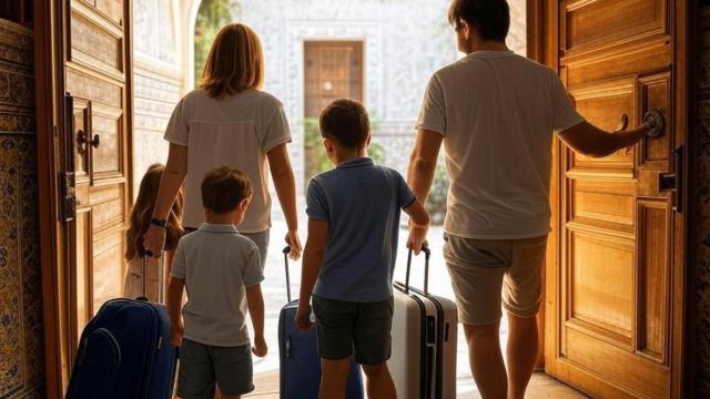 Familia de turistas.