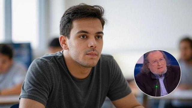 Imagen de un joven estudiante y Niño Becerra.