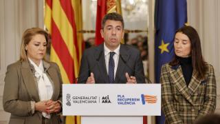 Carlos Mazón, este lunes durante su comparecencia en Les Corts. Manuel Bruque / EFE