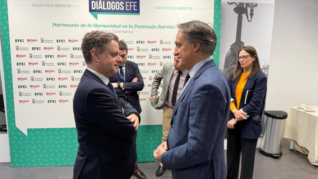 El alcalde de Salamanca en el desayuno ibérico de la Agencia EFE
