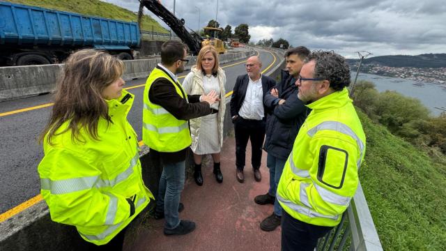 Visita a las obras de la N-552 en Redondela (Pontevedra).