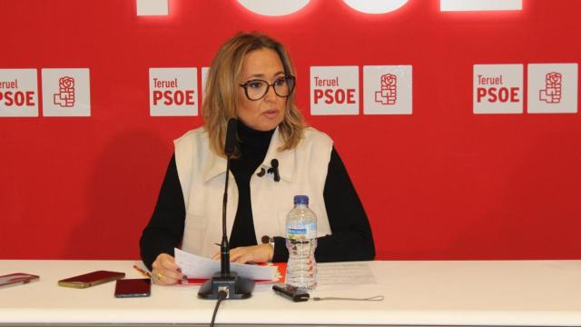 Mayte Pérez, este martes en la sede del PSOE-Teruel.