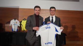 Gabi, en su presentación con el Real Zaragoza.