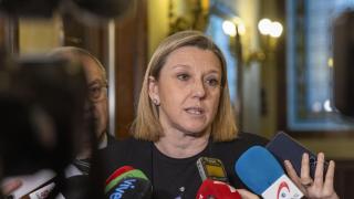 La vicepresidenta y consejera de Familia e Igualdad de Oportunidades de la Junta, Isabel Blanco, durante su intervención de este martes