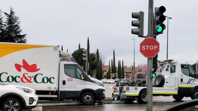 Uno de los vehículos implicados en el accidente en la Avenida de Zamora