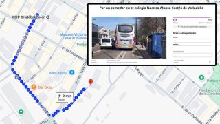 Imagen del mapa y la petición en change.org