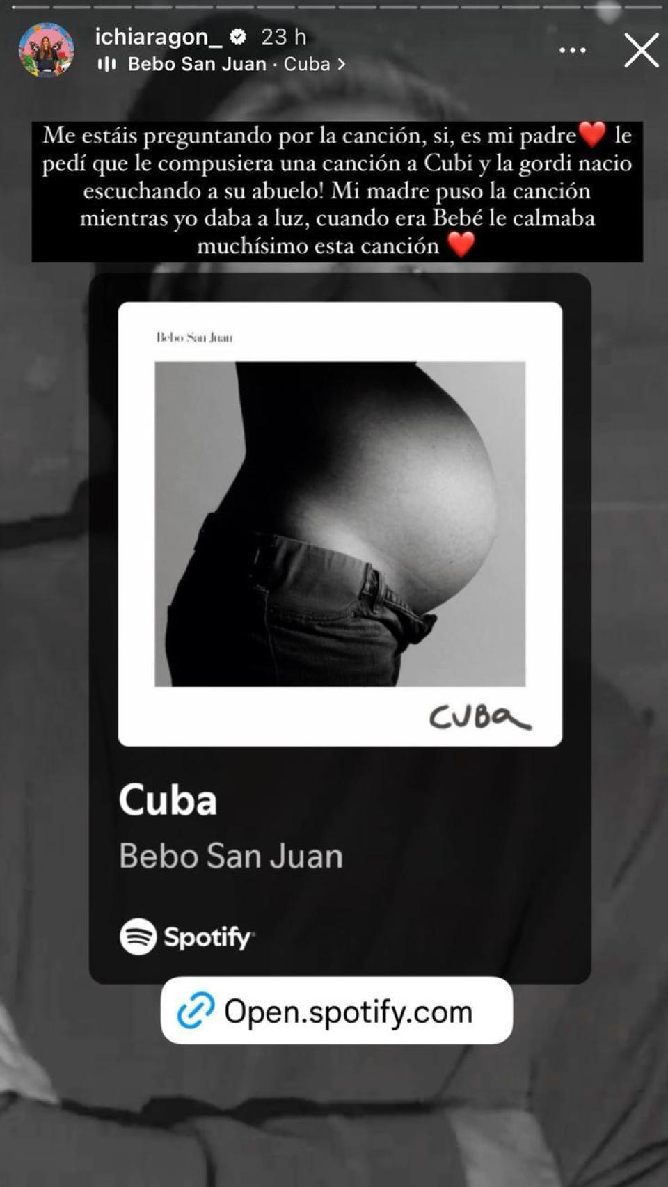 La hija de Emilio Aragón ha vuelto a compartir la canción que su padre le escribió a Cuba.