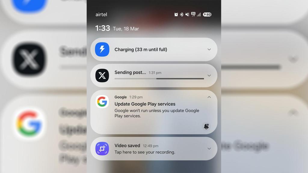La notificación de Servicios de Google Play