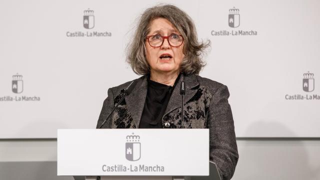 Mercedes Gómez, consejera de Desarrollo Sostenible de Castilla-La Mancha, este martes en rueda de prensa.