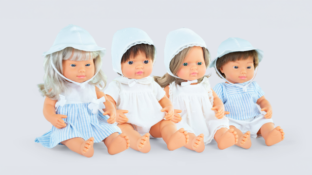 Ilustración de los modelos de Mini Me, la última colección de Miniland junto a Paz Rodríguez.