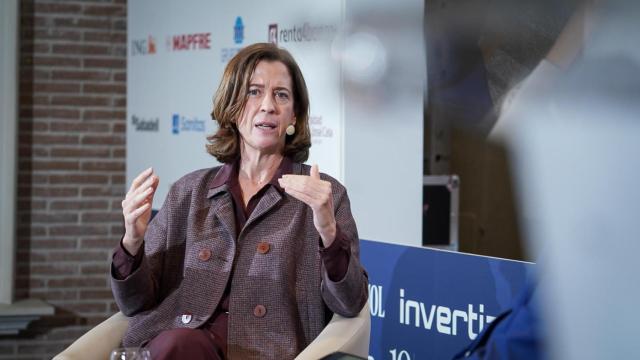 Alejandra Kindelán, presidenta de la Asociación Española de Banca (AEB) durante su participación en el V Observatorio de las Finanzas de EL ESPAÑOL-Invertia.