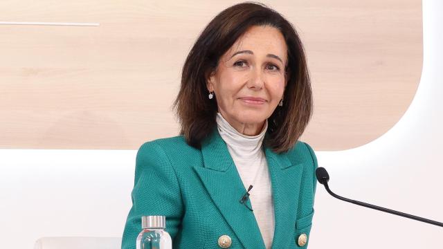La presidenta del Banco Santander, Ana Botín, durante la presentación de los resultados de Banco Santander en su ejercicio de 2024, a 5 de febrero de 2025, en Boadilla del Monte, Madrid (España).