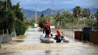 Imagen de la intervención por las inundaciones de Campanillas.