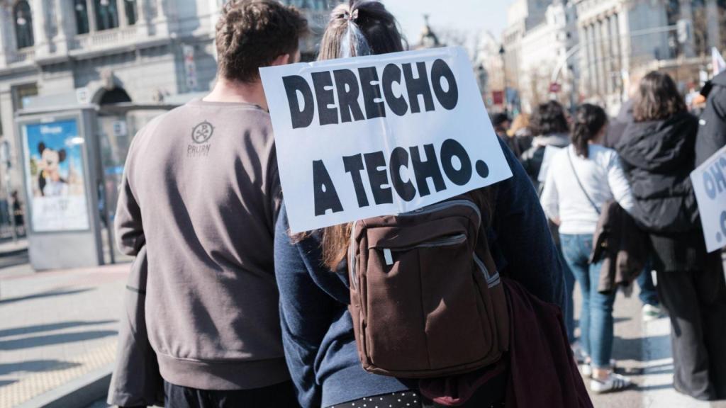 Imagen de archivo de una manifestación para reclamar vivienda digna.