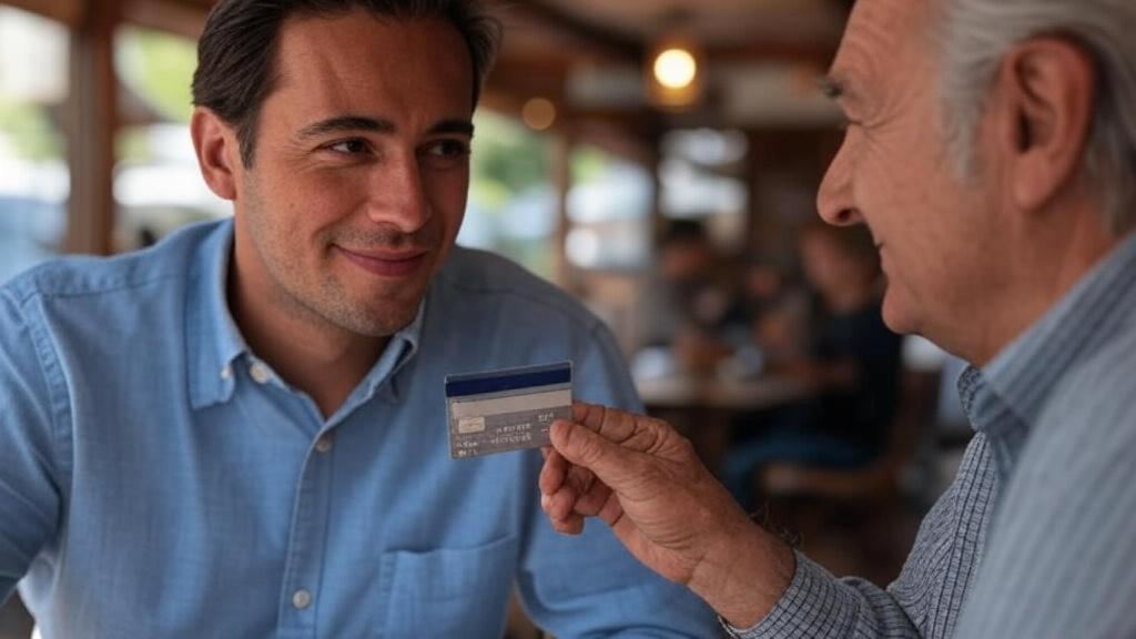 Hombres en un bar. Imagen de archivo.