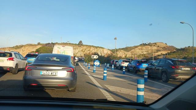 Imagen del atasco kilométrico en la autovía de Málaga.