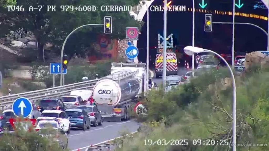 Imagen del atasco kilométrico en la ronda Este de Málaga.