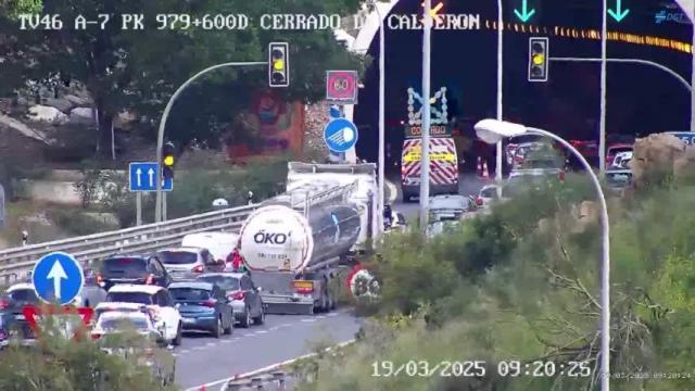 Imagen del atasco kilométrico en la ronda Este de Málaga.