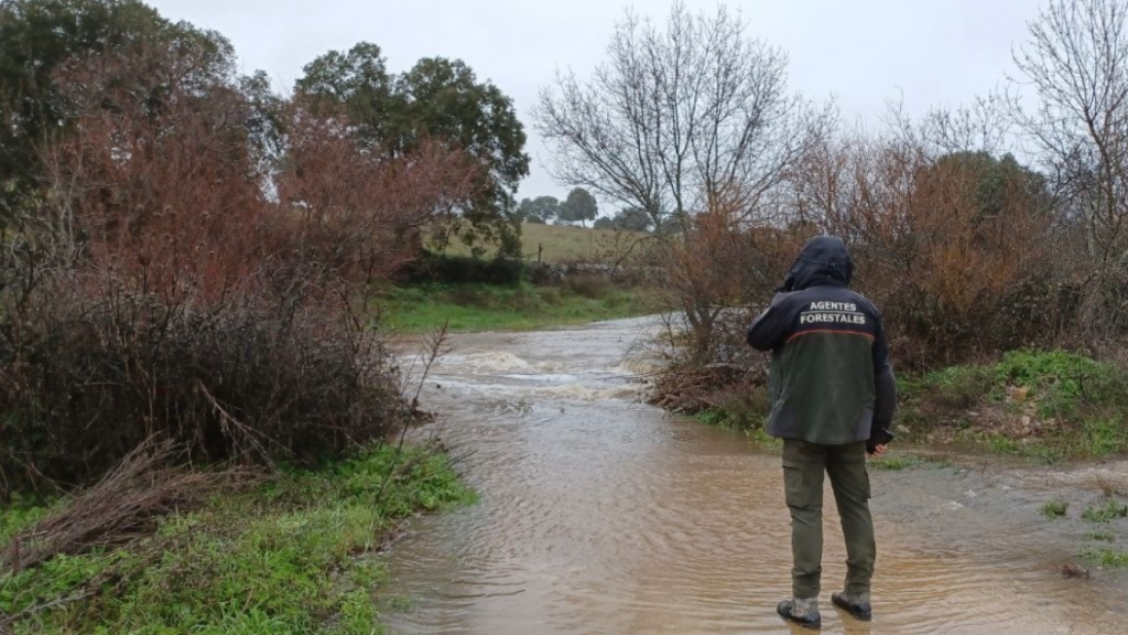Una agente forestal de Madrid en un río.