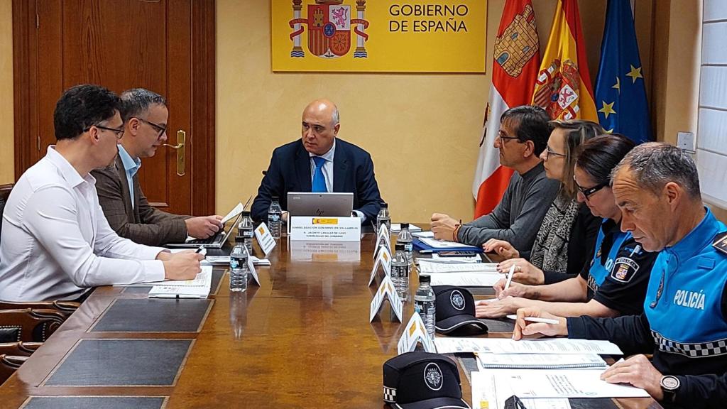 Imagen de la Mesa de Coordinación Policial presidida por el subdelegado del Gobierno, Jacinto Canales