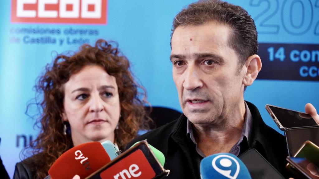 El secretario general de CCOO CyL, Vicente Andrés, durante su intervención ante los medios de este miércoles
