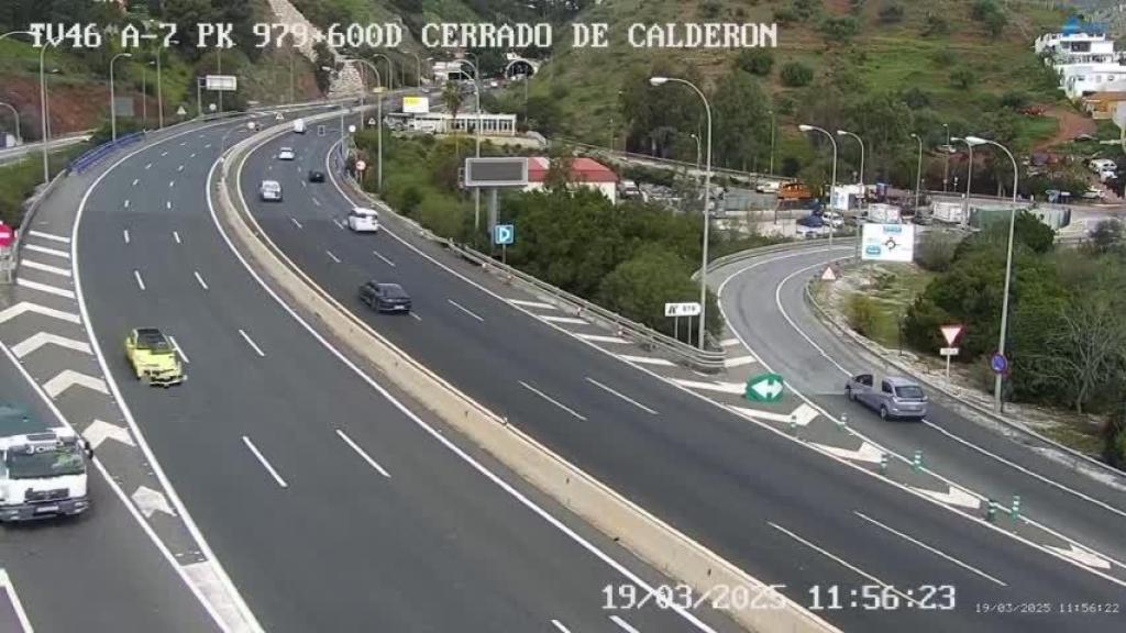 Situación actual del tráfico en la ronda Este de Málaga.