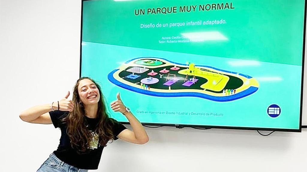 Cecilia Diez y una imagen de su proyecto