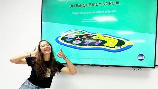 Cecilia Díez y una imagen de su proyecto