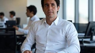 Imagen de archivo. Funcionario trabajando en la oficina.