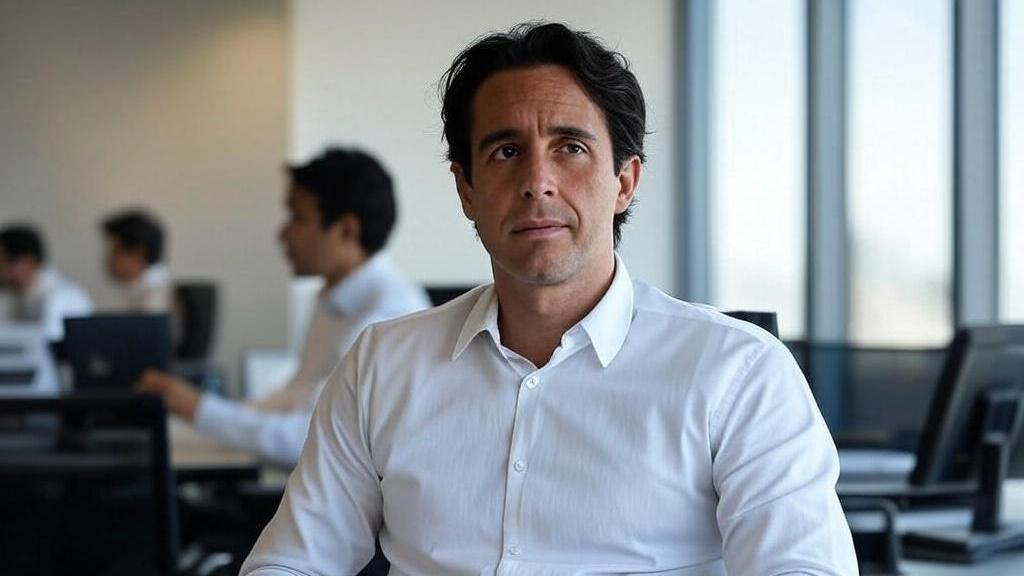 Imagen de archivo. Funcionario trabajando en la oficina.