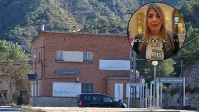 La diputada y la estación en cuestión.