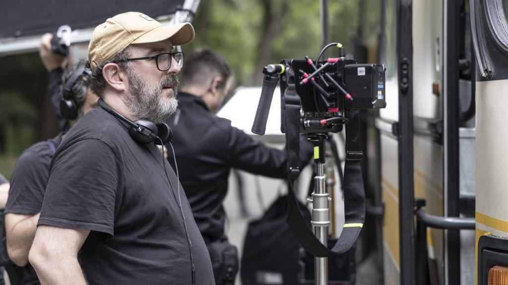 Borja Cobeaga en el rodaje de 'Los aitas'. Foto: David Herranz.