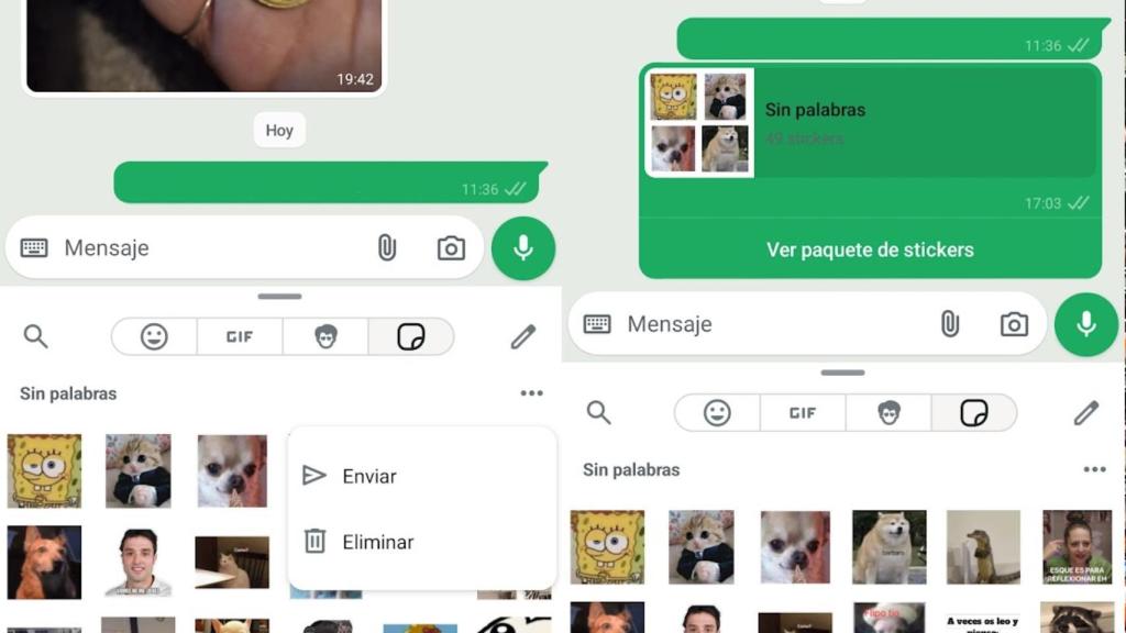 Enviar stickers de WhatsApp