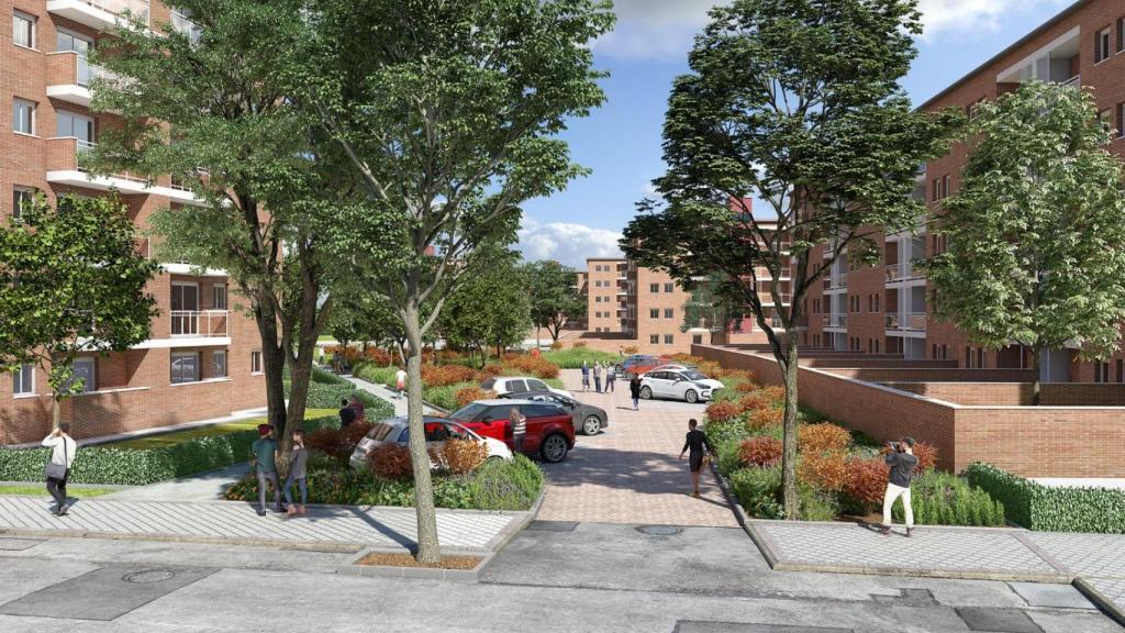 Proyección virtual de la actuación en el entorno del polígono E.I.Z. de Moratalaz.