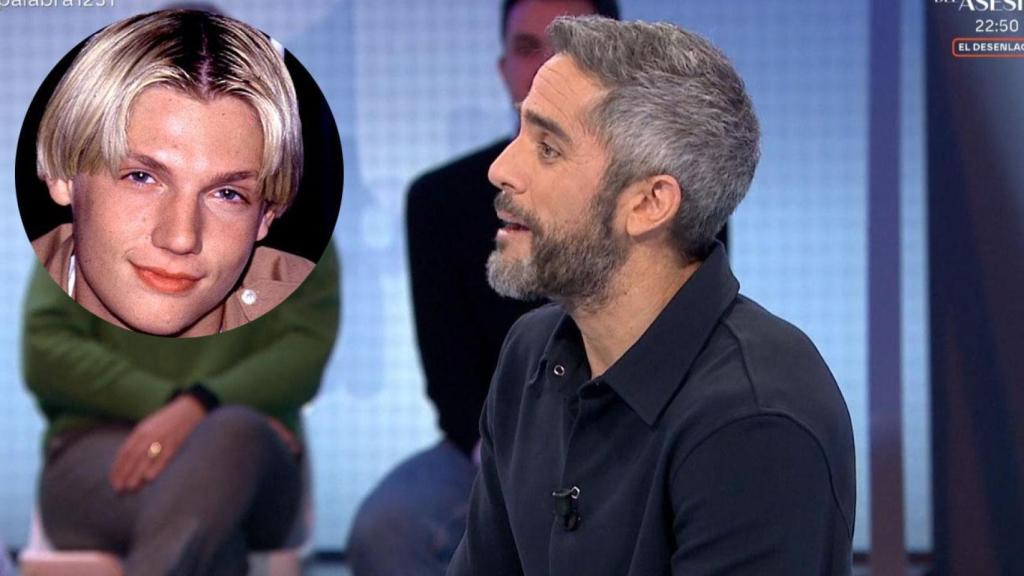 Roberto Leal en ‘Pasapalabra’ junto a una foto de Nick Carter.