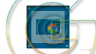 Fotomontaje de los chip Tensor de Google