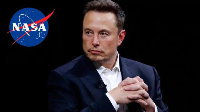 Fotomontaje de Elon Musk y el logo de la NASA.